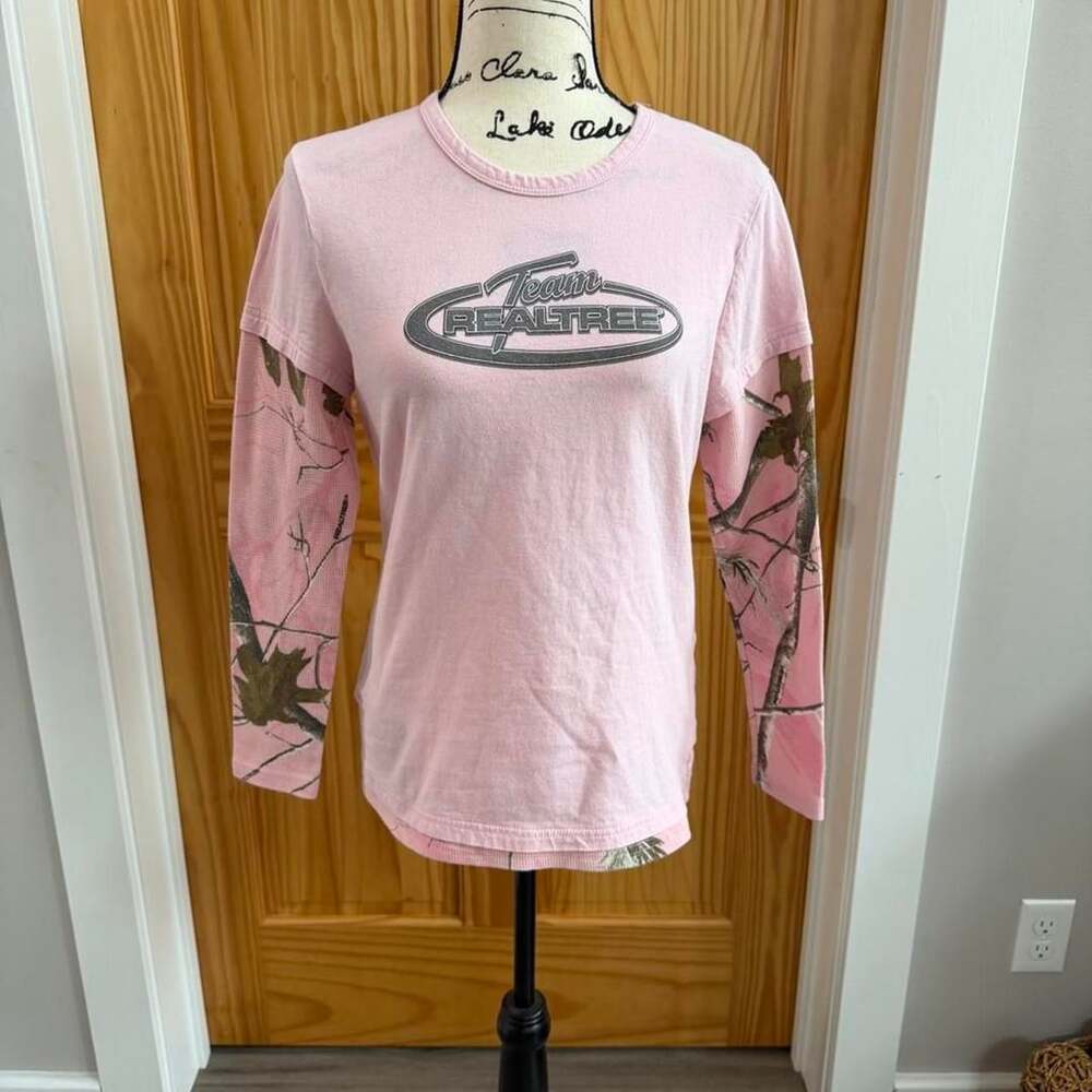 Team Realtree Youth Pink Camo Long Sleeve Thermal Shirt